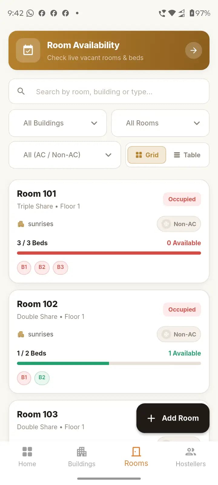 PGCRM app screen